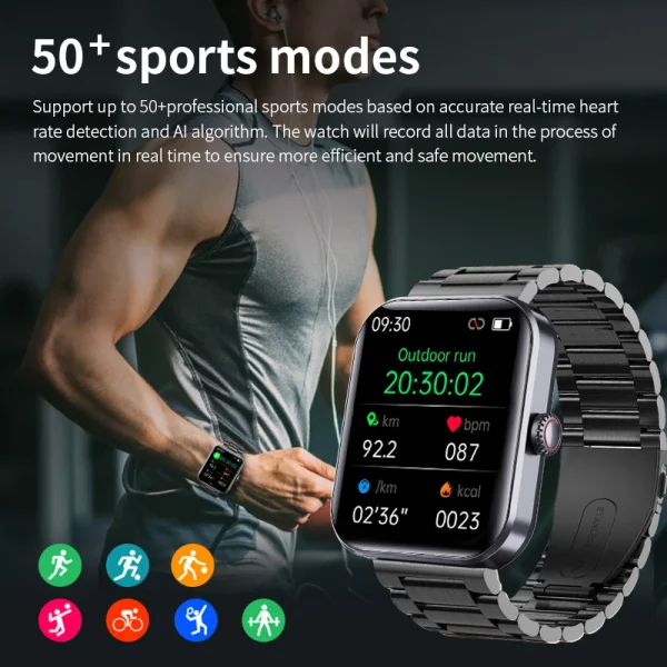 HD Screen Smart Watch Men Sports Smart Bracelet Monitoring Non-invasive Temperature F57L Smartwatch | Smart Watch Fitness Tracker | 1.90" Touch Screen Smartwatch | 24/7 Heart Rate, Blood Oxygen Tracking & Sport Modes