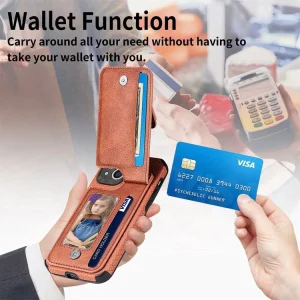 Magnetic Zipper Wallet Cover with Credit Card Holder | Leather Case For iPhone 14 | Hot Sale Woven Texture Zipper Pocket Card Case For iPhone 14 Luxury Back Cover Wallet Case