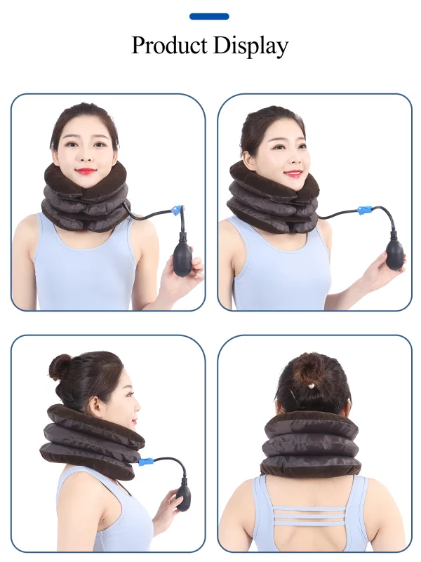 Cervical Neck Traction Device For Instant Neck Pain Relief | Pinched Nerve Neck Stretcher For Home Pain Treatment | Neck Traction Device Neck And Shoulder Massager Massage Pillow