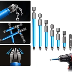 Magnetic PH2 Drill Bits Set | Anti Slip Screw Extractor And Magnetic Screwdriver Bit Set | Hand Tool 7Pcs, Cross Single And Double Head Bits | Electric Screw Nozzle Taper Corrector (1 kit) | Magnetic Anti-slip Drill Bit 7pcs and Double Head Ph2 Hex Screwdriver Bit set(25mm, 50mm, 65mm, 70mm, 90mm, 127mm, 150mm)